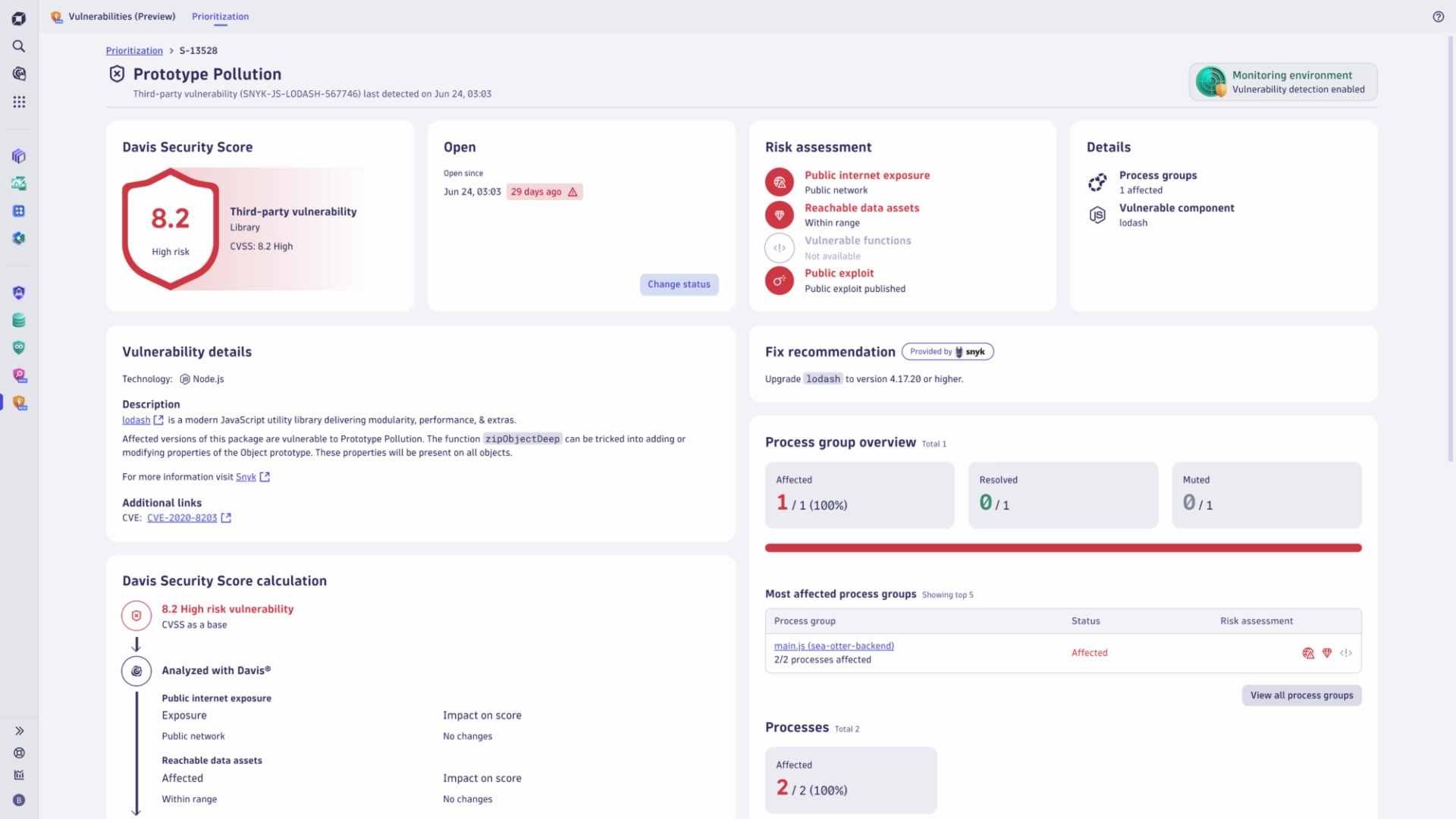 Dynatrace security protection