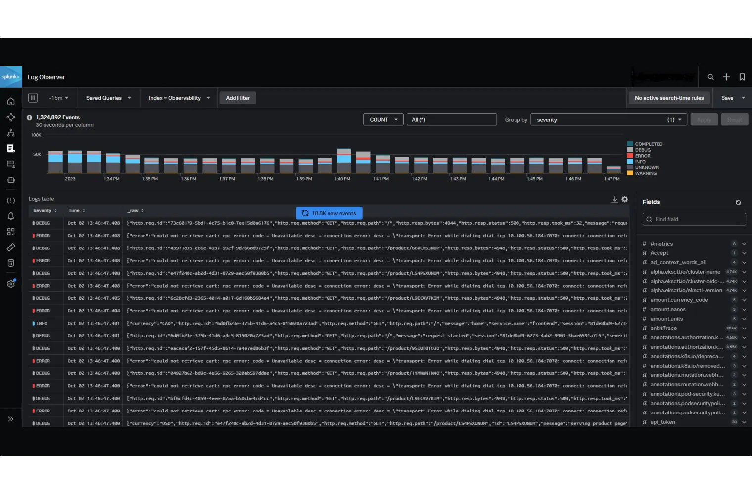 Splunk Log Observer Connect